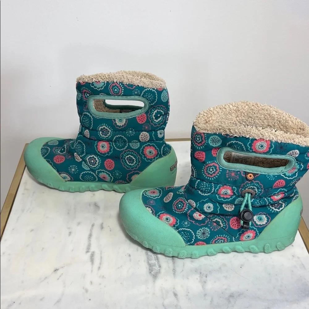 Bogs B-Moc Bullseye Toddler Winter Boots Teal Design -Sz 13